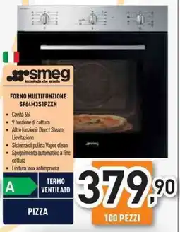 Unieuro smeg FORNO MULTIFUNZIONE SF64M3S1PZXN offerta