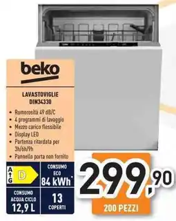 Unieuro beko LAVASTOVIGLIE DIN34330 offerta