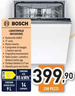 Unieuro BOSCH LAVASTOVIGLIE SMV2HVX02E offerta
