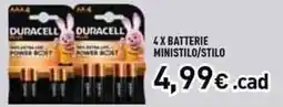 Unieuro Duracell 4x batterie ministilo/stilo offerta