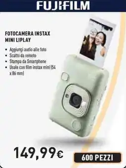 Unieuro Fujifilm fotocamera instax mini liplay offerta