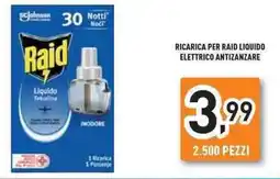 Unieuro ricarica per raid liquido elettrico antizanzare offerta