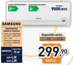 Unieuro SAMSUNG CONDIZIONATORE MONOSPLIT FAR09MLB offerta