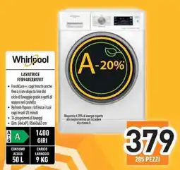 Unieuro Whirlpool lavatrice FFB948EXBSVIT offerta
