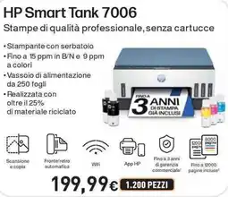 Unieuro HP Smart Tank 7006 offerta
