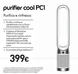 Unieuro dyson purifier cool PCI Purifica e rinfresca offerta