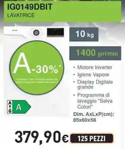 Unieuro IGNIS IG0149DBIT LAVATRICE offerta