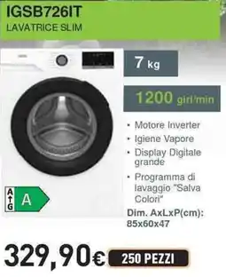 Unieuro IGNIS IGSB726IT LAVATRICE SLIM offerta