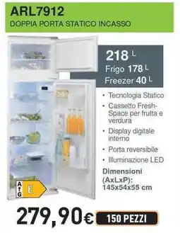 Unieuro IGNIS ARL7912 DOPPIA PORTA STATICO INCASSO offerta