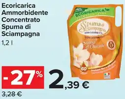 Carrefour Ecoricarica Ammorbidente Concentrato Spuma di Sciampagna offerta