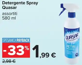 Carrefour Detergente Spray Quasar offerta