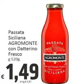 Paghi Poco Passata siciliana agromonte con datterino fresco offerta
