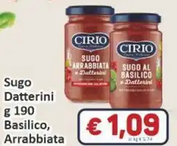 Paghi Poco Sugo Datterini, Basilico, Arrabbiata offerta