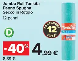 Carrefour Jumbo Roll Tonkita Panno Spugna Rotolo offerta