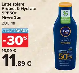 Carrefour Latte solare Protect & Hydrate SPF50+ Nivea Sun offerta