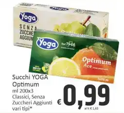 Paghi Poco Succhi yoga optimum classici, senza zuccheri aggiunti offerta
