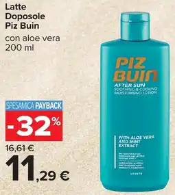 Carrefour Latte Doposole Piz Buin offerta
