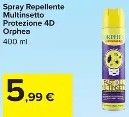 Carrefour Spray Repellente Multinsetto Protezione 4D Orphea offerta