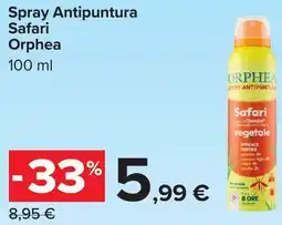 Carrefour Spray Antipuntura Safari Orphea offerta