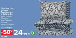 Carrefour Completo Letto o Parure Copripiumino in Cotone Bio offerta