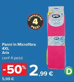 Carrefour Panni in Microfibra 4XL Arix offerta
