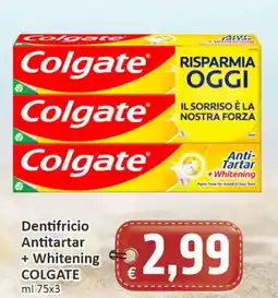 Paghi Poco Dentifricio Antitartar + Whitening COLGATE offerta