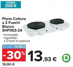 Carrefour Piano Cottura a 2 Fuochi Bianco SHP303-24 offerta