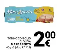 Supermercati Gulliver Tonno con olio di oliva MARE APERTO offerta