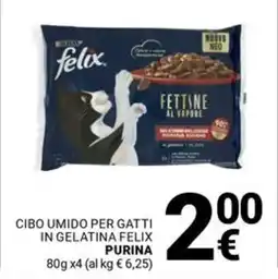 Supermercati Gulliver Cibo umido per gatti in gelatina felix PURINA offerta