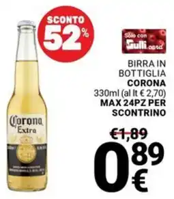 Supermercati Gulliver Birra in bottiglia CORONA offerta