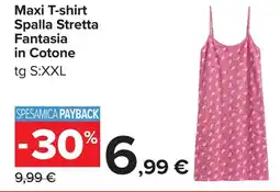 Carrefour Maxi T-shirt Spalla Stretta Fantasia in Cotone offerta