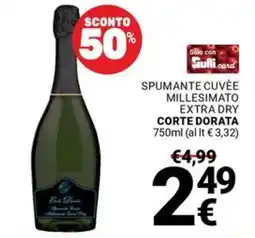 Supermercati Gulliver Spumante cuvée millesimato extra dry CORTE DORATA offerta