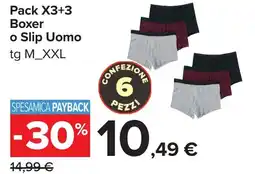 Carrefour Pack X3+3 Boxer o Slip Uomo offerta