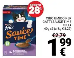 Supermercati Gulliver Cibo umido per gatti sauce time FELIX offerta