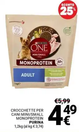 Supermercati Gulliver Crocchette per cani mini/small monoprotein PURINA offerta