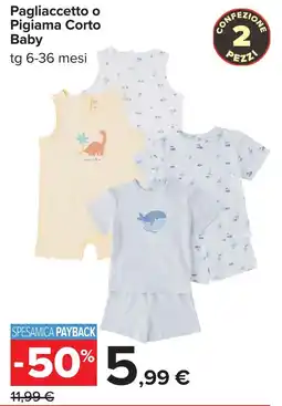 Carrefour Pagliaccetto o Pigiama Corto Baby offerta