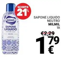 Supermercati Gulliver Sapone liquido sapone liquido neutro MILMIL offerta