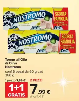 Carrefour Tonno all'Olio di Oliva Nostromo offerta