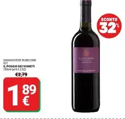 Supermercati Gulliver Sangiovese rubicone igt IL POGGIO DEI VIGNETI offerta