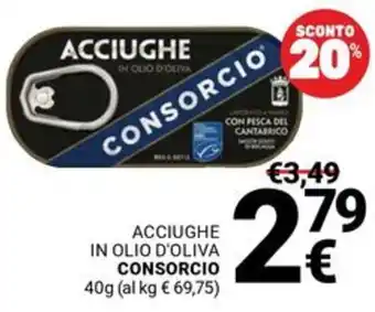 Supermercati Gulliver Acciughe in olio d'oliva CONSORCIO offerta