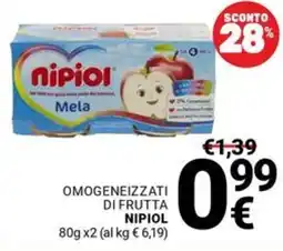 Supermercati Gulliver Omogeneizzati di frutta NIPIOL offerta