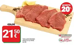 Supermercati Gulliver Tagliata bovino adulto al pepe offerta