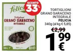 Supermercati Gulliver Tortiglioni grano saraceno integrale FELICIA offerta