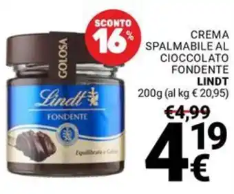 Supermercati Gulliver Crema spalmabile al cioccolato fondente LINDT offerta