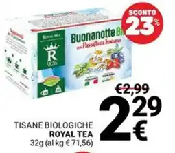 Supermercati Gulliver Tisane biologiche ROYAL TEA offerta