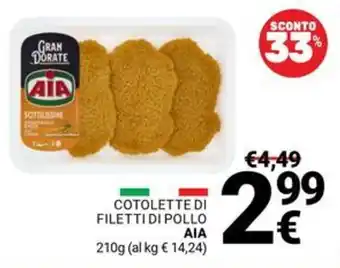 Supermercati Gulliver Cotolette di filetti di pollo AIA offerta