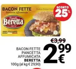 Supermercati Gulliver Bacon fette pancetta affumicata BERETTA offerta
