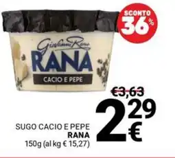 Supermercati Gulliver Sugo cacio e pepe RANA offerta