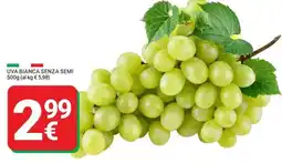 Supermercati Gulliver Uva bianca senza semi offerta