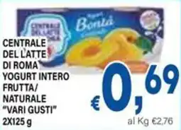 DEM Centrale del latte di roma yogurt intero frutta/ naturale offerta
